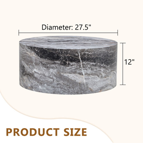 Cylindrical Coffee Table With Material For Living Room