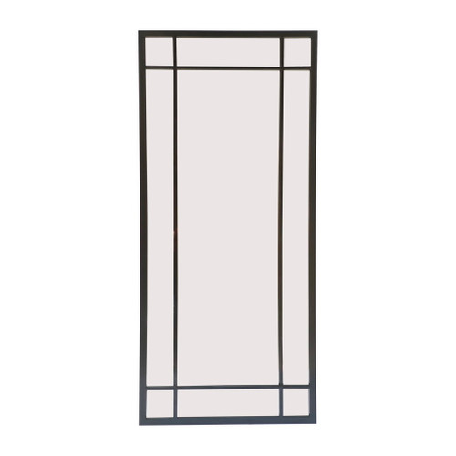 Metal 20 x 43" Windowpane Mirror - Black