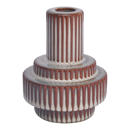 Maud - Large Stoneware Candle Holder - Red