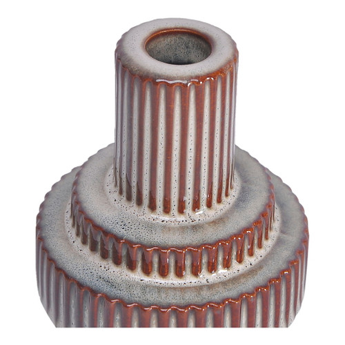 Maud - Large Stoneware Candle Holder - Red