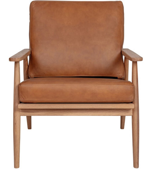 Harper - Leather Lounge Chair - Tan