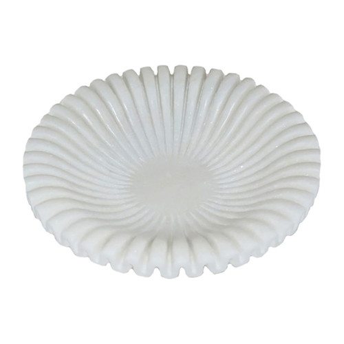 Marble 12" Pleated Bowl - White