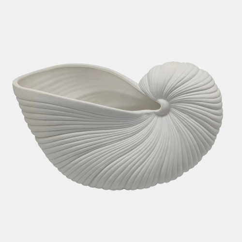 Nautilus Shell Planter - White