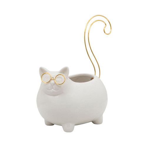 Kitty Trinket Tray - White