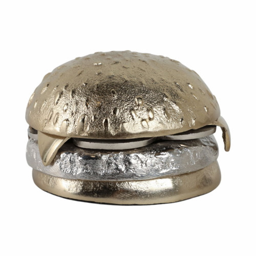 5X5" Mixed Metal Cheeseburger - Silver/Gold
