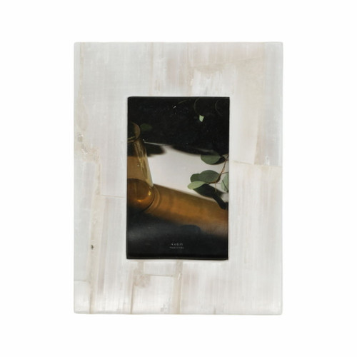 4" x 6" Selenite Photo Frame - White