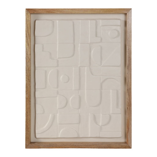 29" x 22" Geo Modern Paper Mache Wall Art (Set of 3) - White / Brown