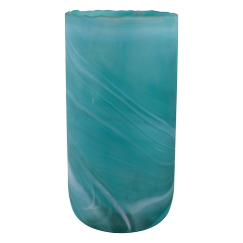 14" Kent Large Swirl Glass Vase - Blue