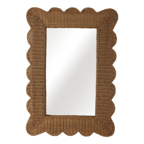 44 x 32 Woven Scallop Edge Mirror - Natural