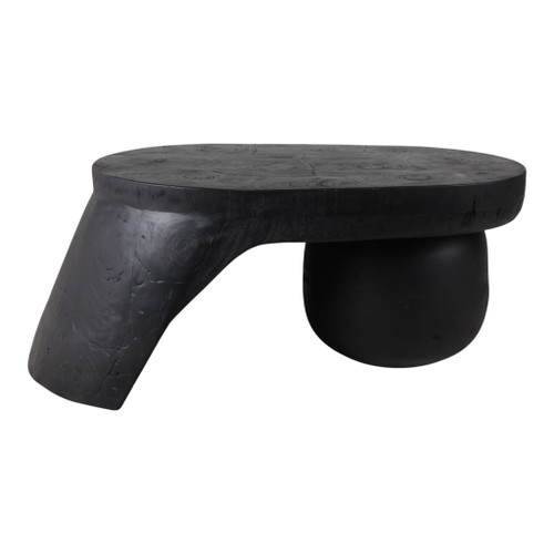 41 x 17" Coffee Table With Large Ball Foot - Black