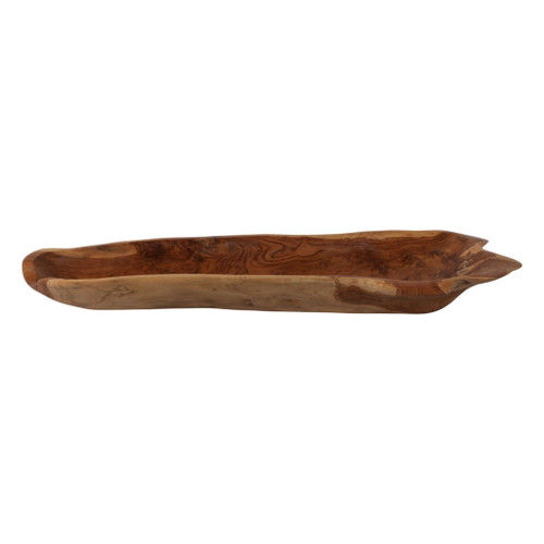 39" Teak Wood Long Bowl - Natural