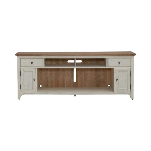 79" Fireplace TV Console - Medium Brown