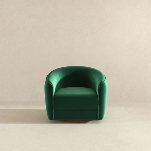 Elise - Mid-Century Modern Swivel Chair - Dark Green