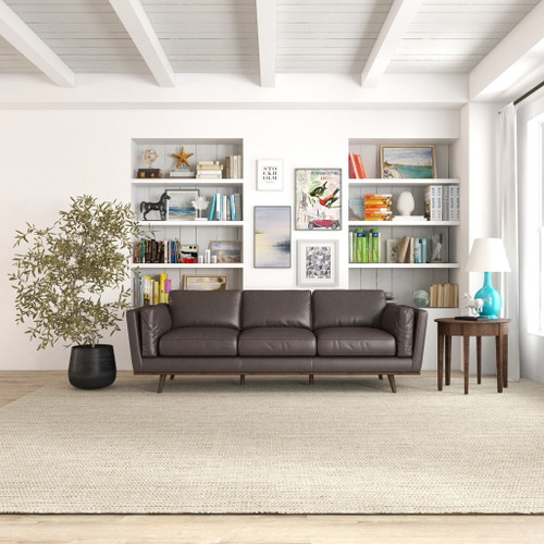 Chase - Leather Sofa - Chocolate / Dark Brown