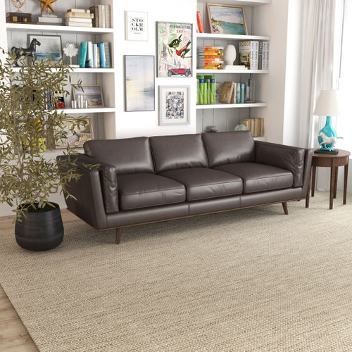 Chase - Leather Sofa - Chocolate / Dark Brown