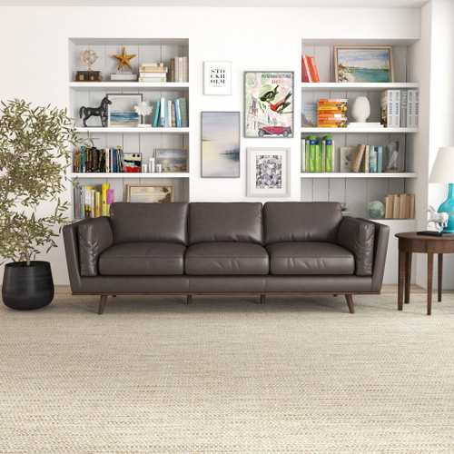 Chase - Leather Sofa - Chocolate / Dark Brown