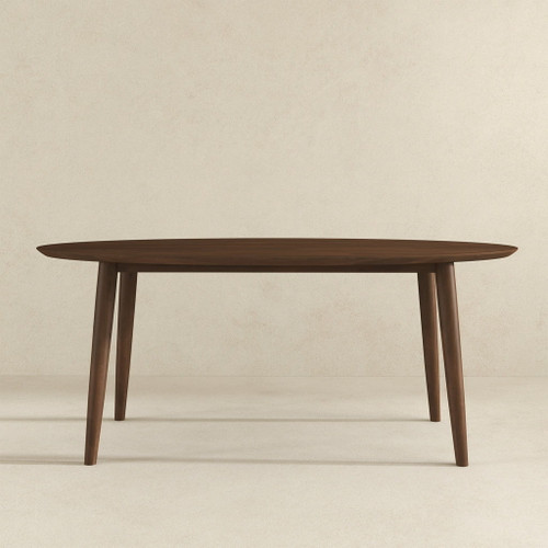 Ada - Mid-Century Modern Style Oval Dining Table - Brown