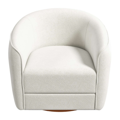 Elise - Mid-Century Modern Swivel Chair - White