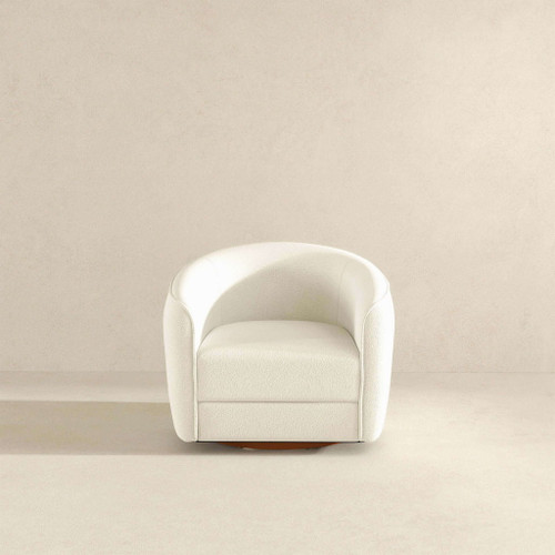 Elise - Mid-Century Modern Swivel Chair - White