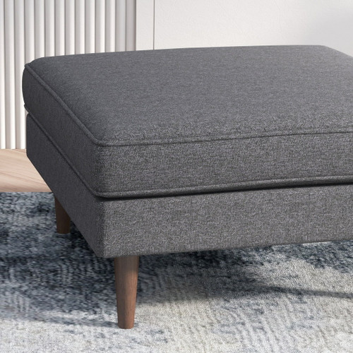 Amber - Square Upholstered Ottoman - Dark Gray / Gray