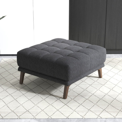 Addison - Square Upholstered Ottoman - Dark Gray
