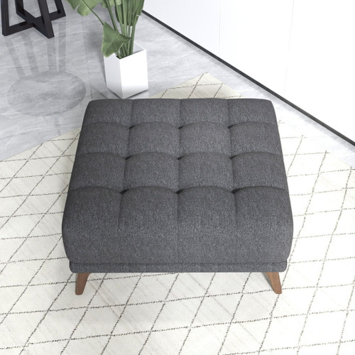 Addison - Square Upholstered Ottoman - Dark Gray