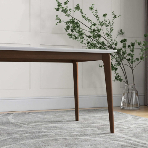 Lindsey - White Top Dining Table - Brown / White
