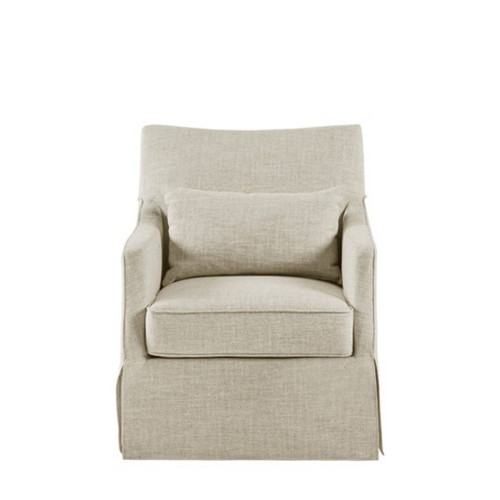 Modern Design London Skirted Swivel Chair Traditional Aesthetic Polyester - Beige
