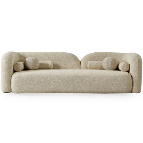 Donna - Japandi Style Boucle Sofa - Cream / Ivory