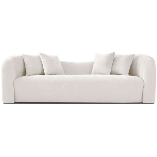 Mason - Mid-Century Modern Luxury Tight Back Curvy Couch - White