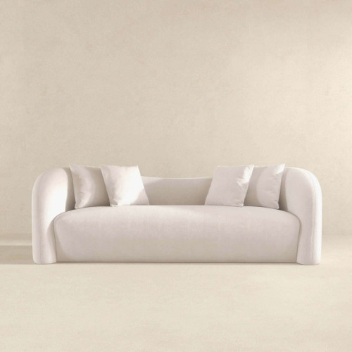 Mason - Mid-Century Modern Luxury Tight Back Curvy Couch - White