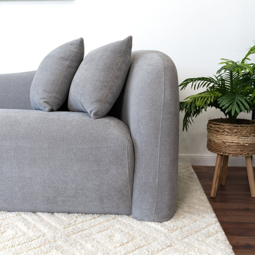 Mason - Mid Century Modern Luxury Tight Back Curvy Couch - Gray