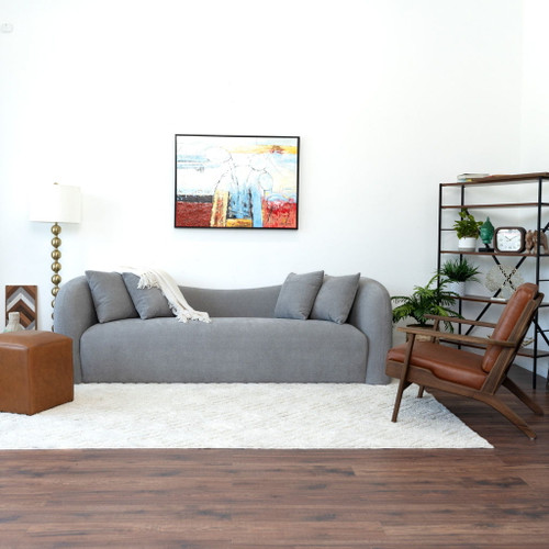Mason - Mid Century Modern Luxury Tight Back Curvy Couch - Gray