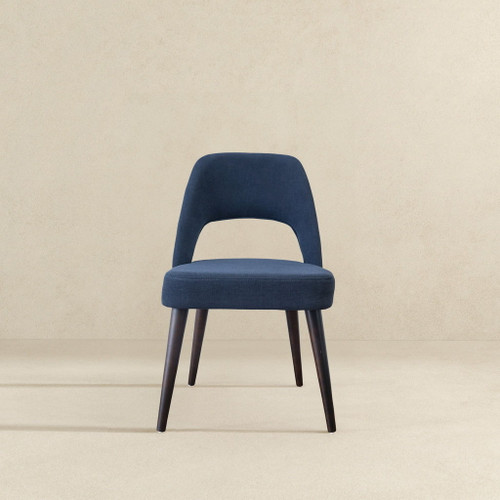 Juliana - Mid-Century Modern Dining Chair (Set of 2) - Black / Navy Blue