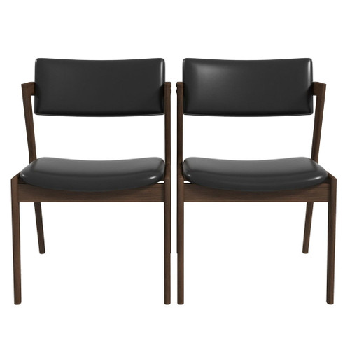 Edwin - Mid-Century Modern Dining Chair (Set of 2) - Black / Brown