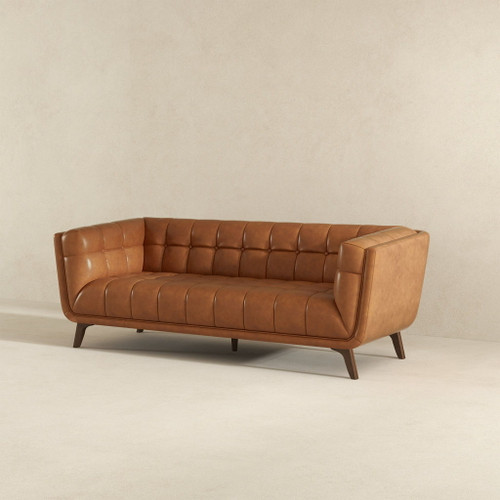 Addison - Leather Sofa - Brown / Rustic / Tan