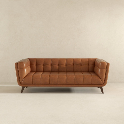 Addison - Leather Sofa - Brown / Rustic / Tan