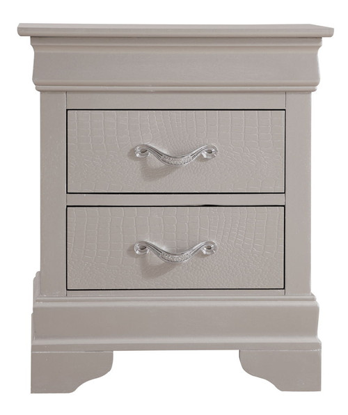 Lorana - Modern Nightstand - Silver Champagne