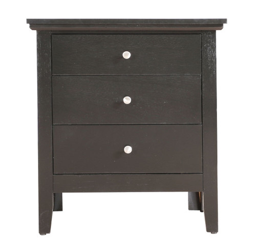 3 Drawer Nightstand - Black