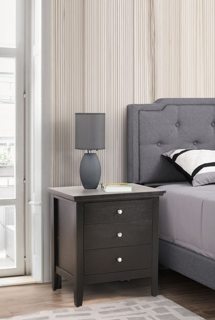 3 Drawer Nightstand - Black