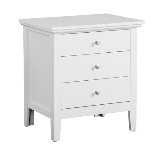 3 Drawer Nightstand - White