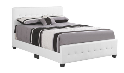 Queen Bed Elegant Transitional - White