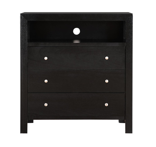 Elegant Transitional Media Chest - Black