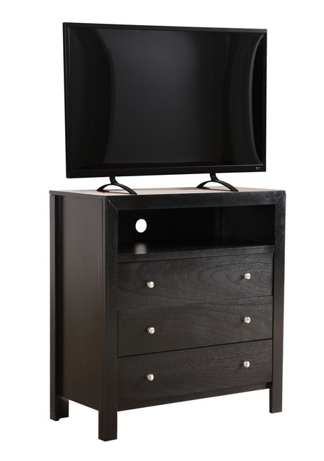 Elegant Transitional Media Chest - Black