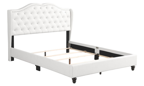 Queen Modern Upholstered Bed - White
