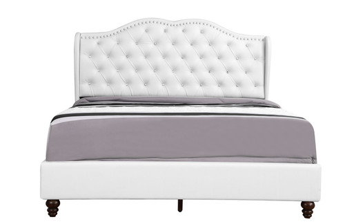 Queen Modern Upholstered Bed - White