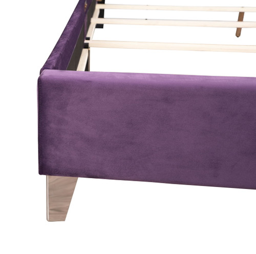 Queen Upholstered Bed - Purple
