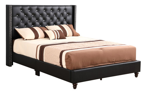 Queen Upholstered Bed - Black