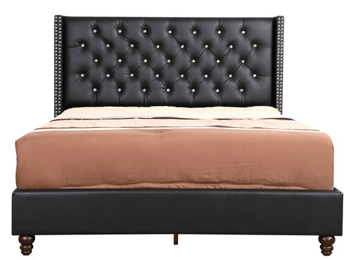 Queen Upholstered Bed - Black