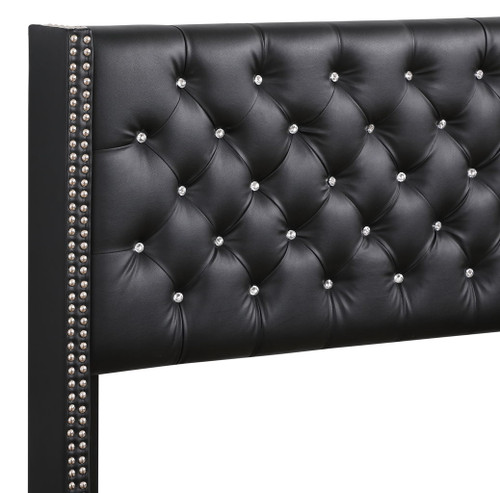 Queen Upholstered Bed - Black